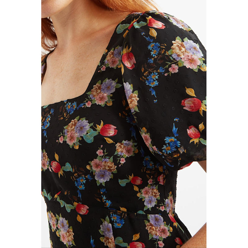 Thumbnail of Louche Nadine Carpathian Florals Print Midi Dress image