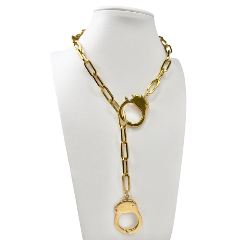 Thumbnail of Love Bond Handcuff Chain Necklace Yellow Gold image