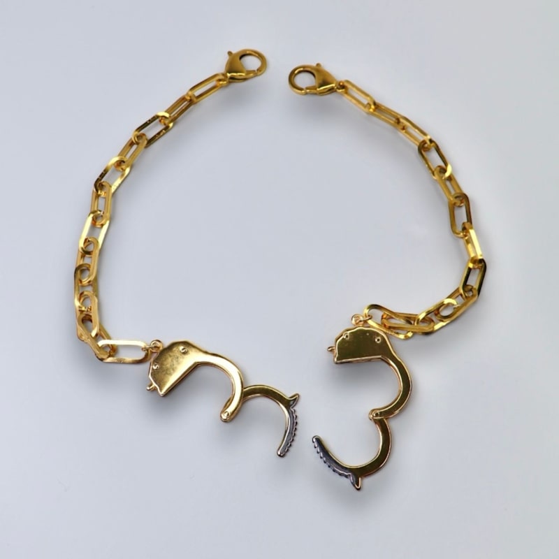 Thumbnail of Love Bond Handcuff Chain Necklace Yellow Gold image