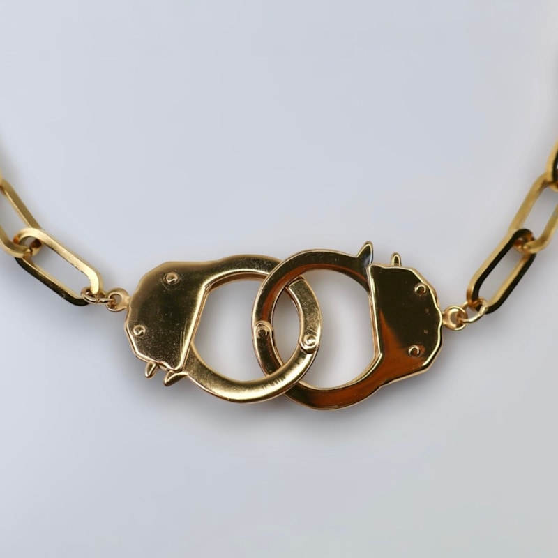 Thumbnail of Love Bond Handcuff Chain Necklace Yellow Gold image
