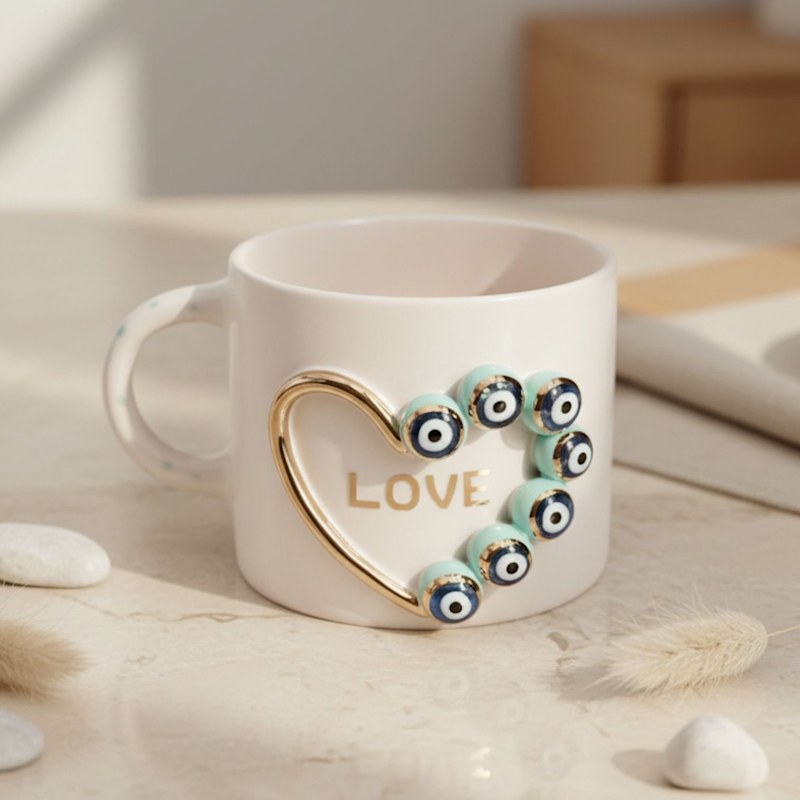 Thumbnail of Love Evil Eye Ceramic Mug image