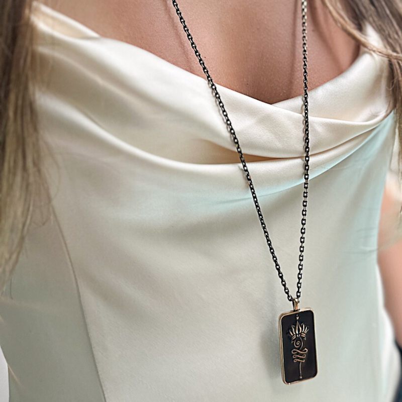 Thumbnail of Love Yourself Unalome Necklace -Gold - image