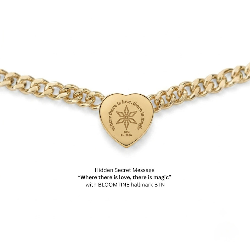 Thumbnail of Loves Frequency™ Mini Gold Plated Pink Fire Opal Heart Choker Necklace image