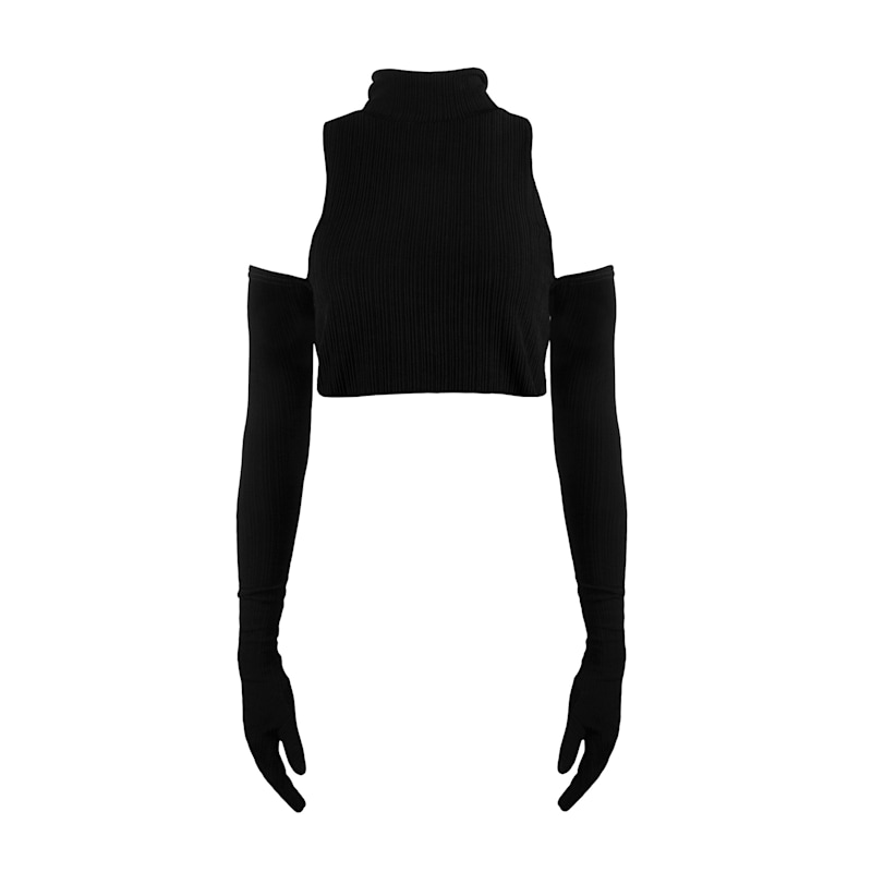 Gloves Black Crop Top by Paloma Lira