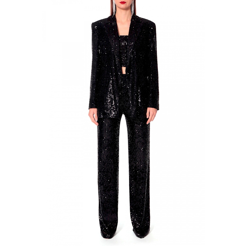 Thumbnail of Luna Obsidian Black Sequined Blazer image