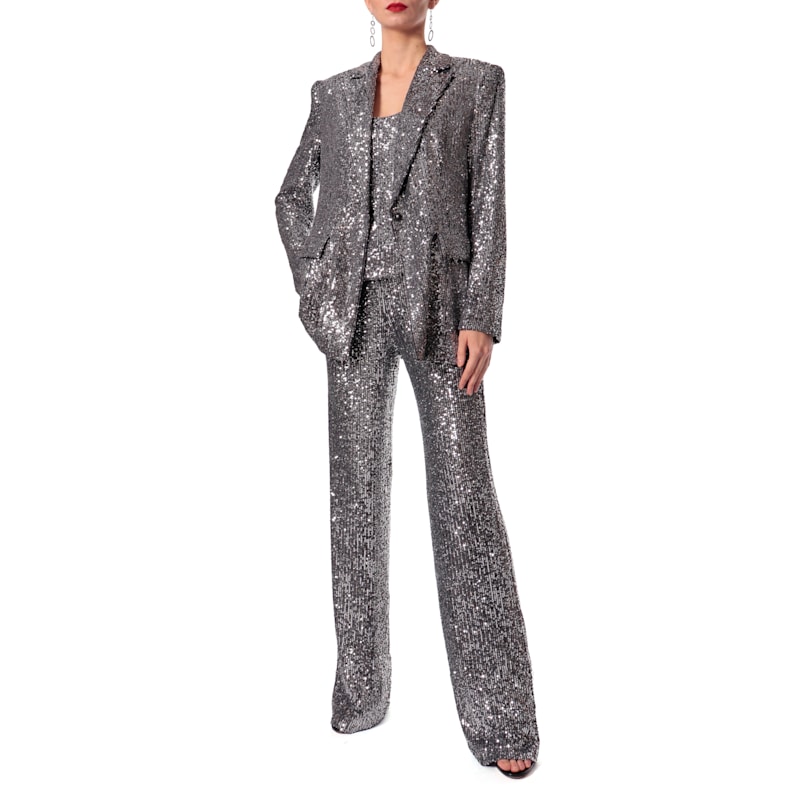 Thumbnail of Luca Silver Diamond Sequin Pants image