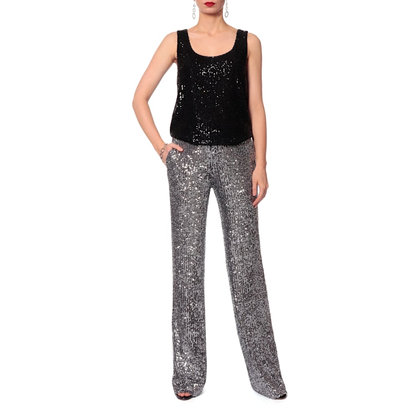 knee length dresses for ladies Silver Metallic Pant Set (Pants Only) – B.E. Humble main image 1