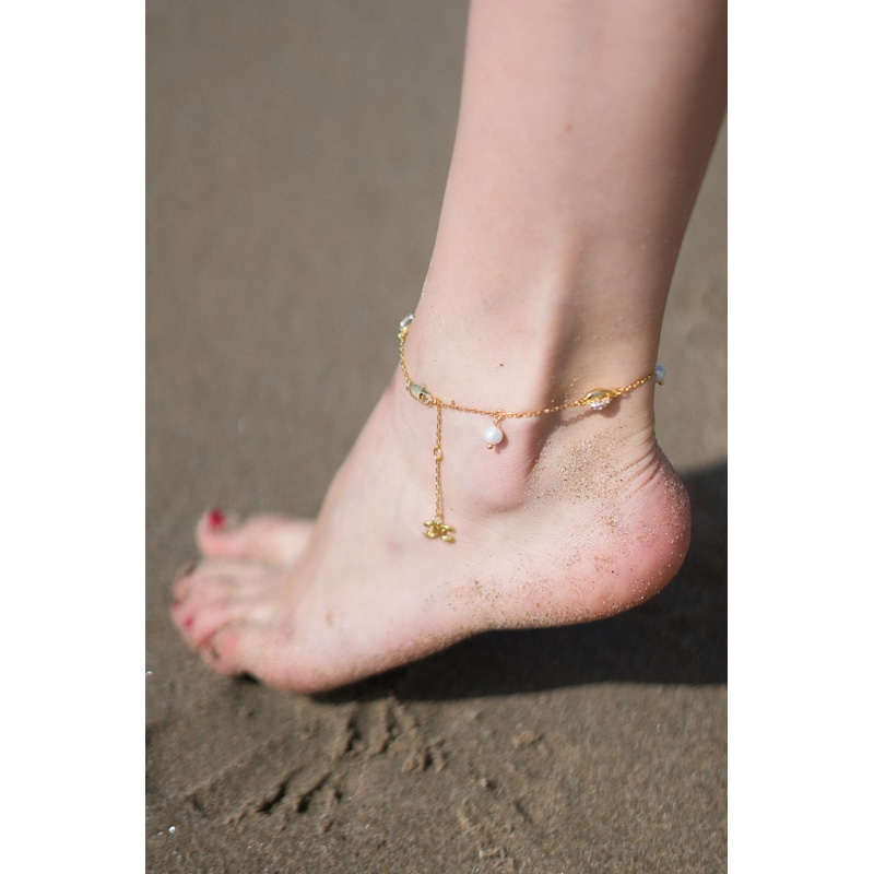 Thumbnail of Lucia Gold Shell Whisper Anklet image
