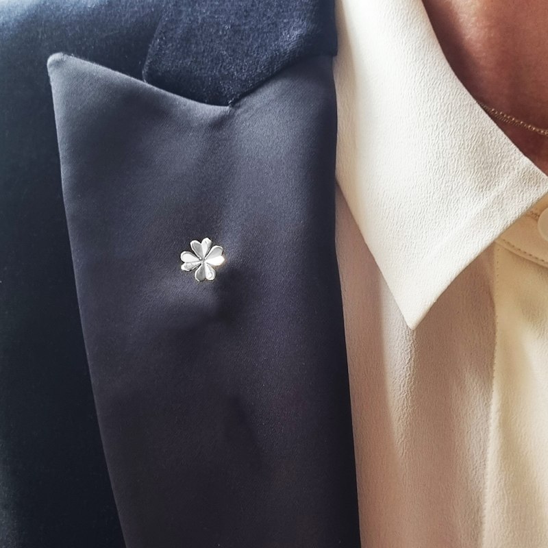 Thumbnail of Lucky Clover Lapel Pin – Silver image