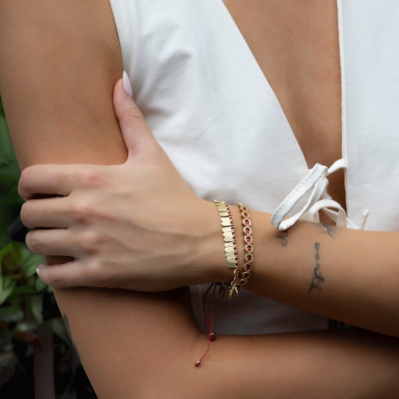Thumbnail of Lucky Elephant Red Woven Unisex String Bracelet - Red image