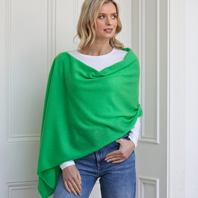 Thumbnail of Lucy Apple Green Multi Way Cashmere Wrap image