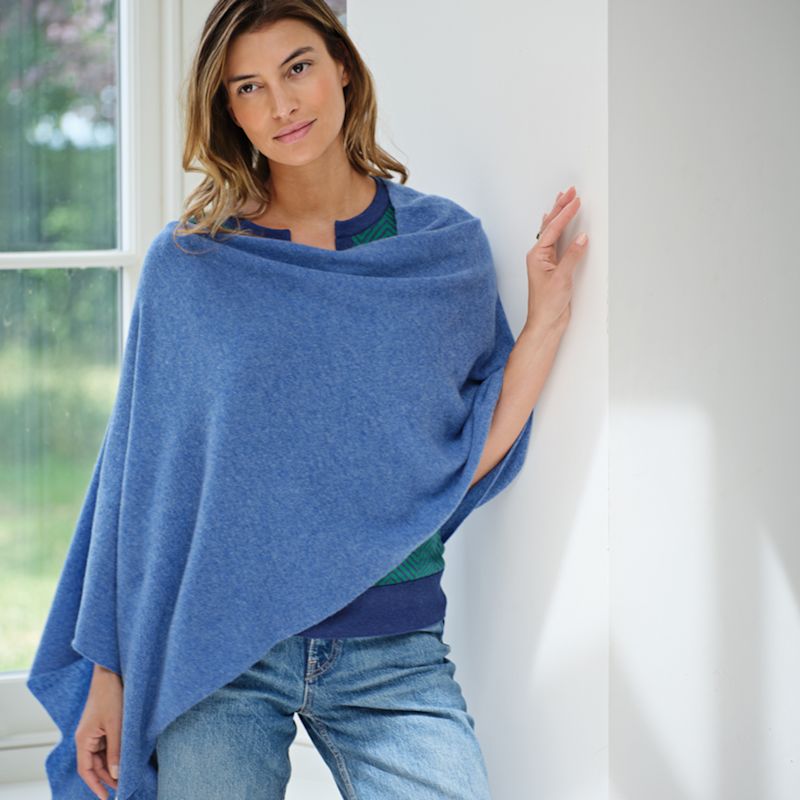 Lucy Blue Jean Multi Way Cashmere Wrap | Cove | Wolf & Badger