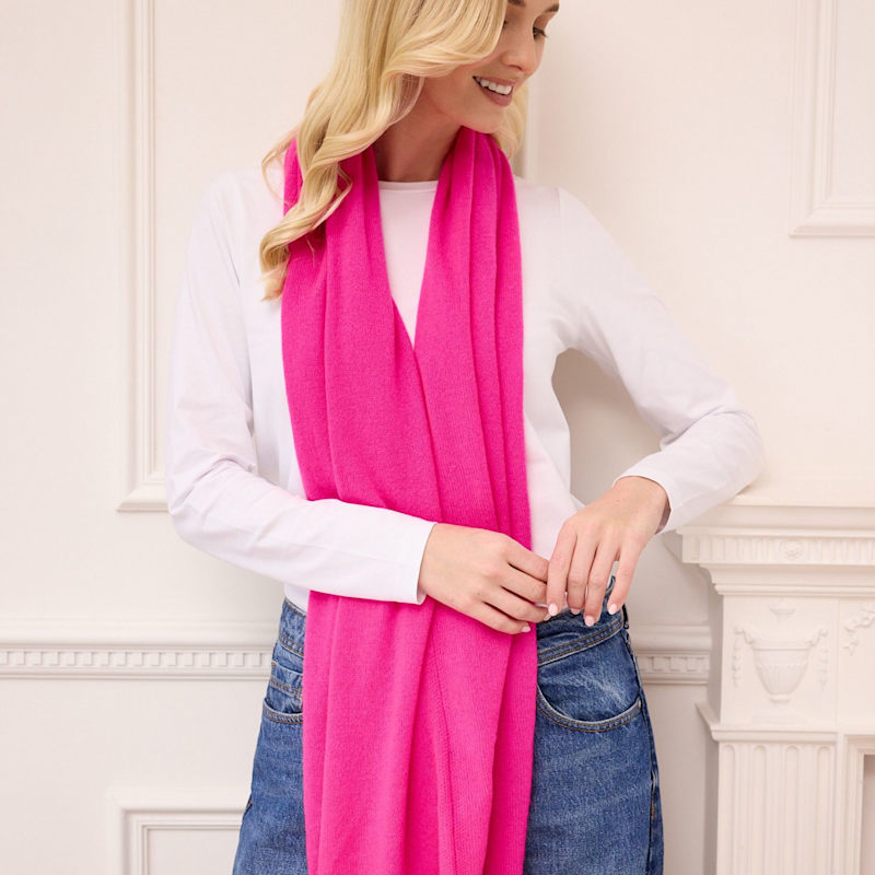 Thumbnail of Lucy Neon Pink Multi Way Cashmere Wrap image
