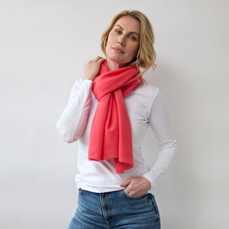 Thumbnail of Lucy Coral Multi Way Cashmere Wrap image