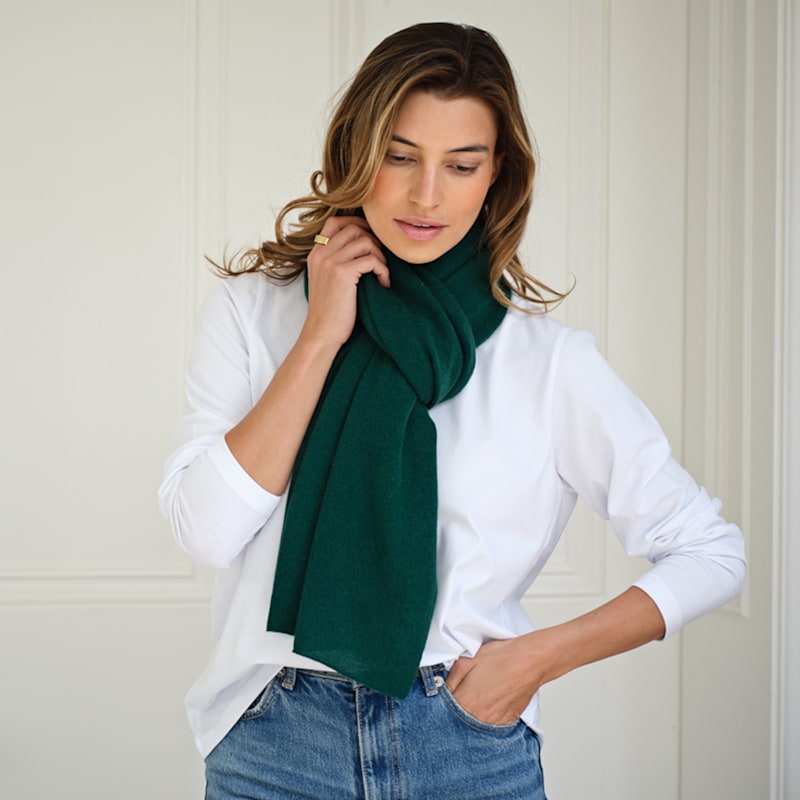Thumbnail of Lucy Forest Green Multi Way Cashmere Wrap image