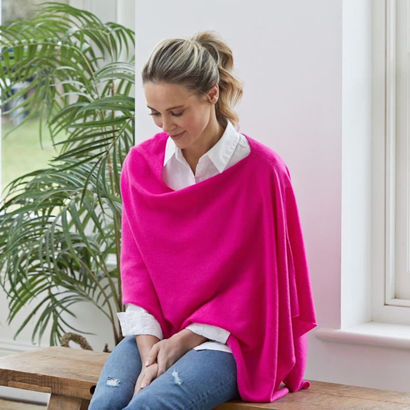 Thumbnail of Lucy Neon Pink Multi Way Cashmere Wrap image