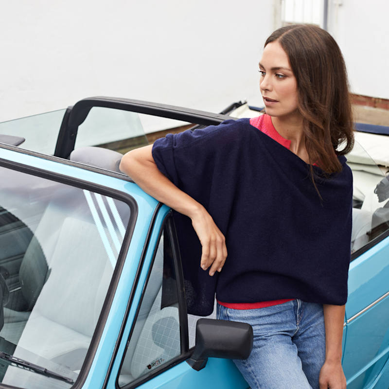 Thumbnail of Lucy Navy Multi Way Cashmere Wrap image