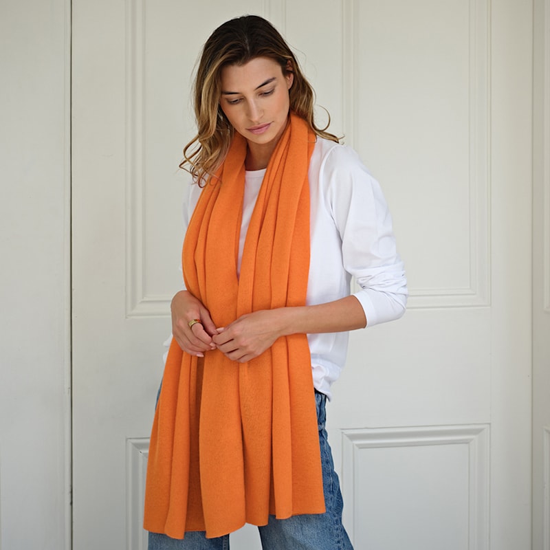 Thumbnail of Lucy Soft Orange Multi Way Cashmere Wrap image