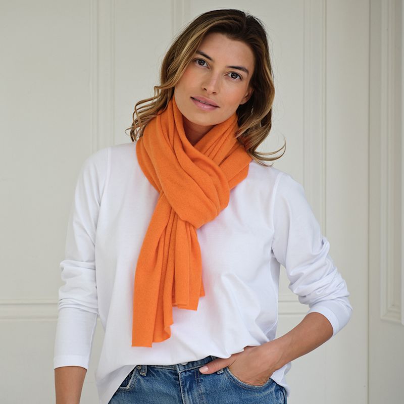 Thumbnail of Lucy Soft Orange Multi Way Cashmere Wrap image