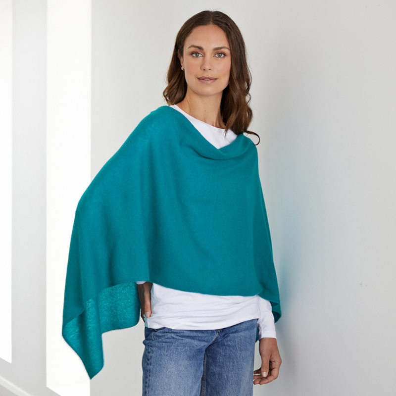 Thumbnail of Lucy Teal Four Way Cashmere Wrap image