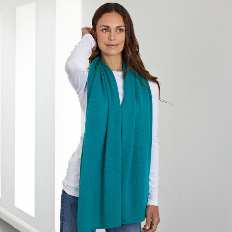Thumbnail of Lucy Teal Four Way Cashmere Wrap image