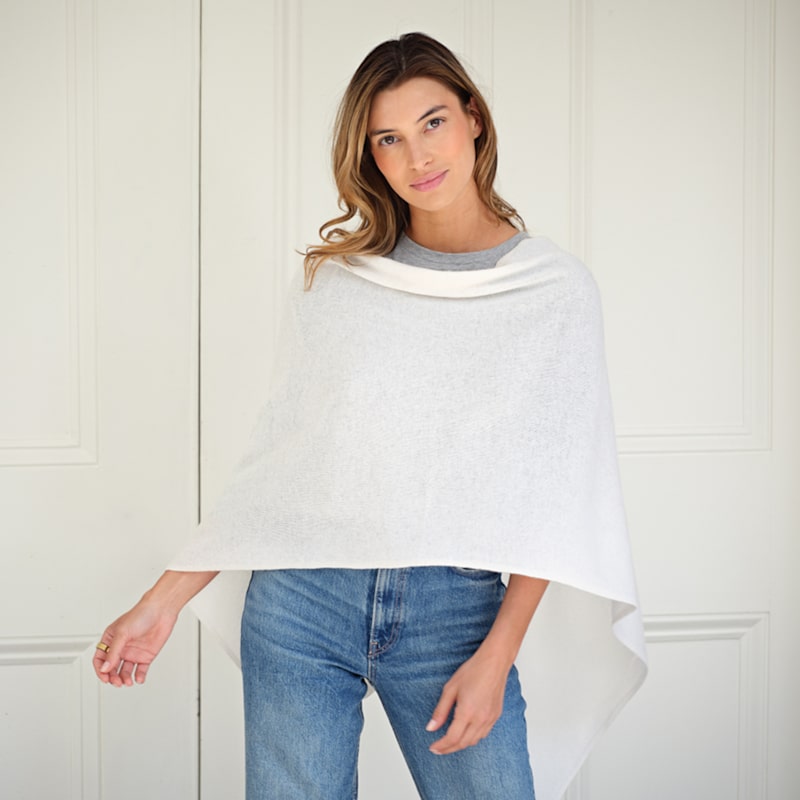 Thumbnail of Lucy Soft Ivory Multi Way Cashmere Wrap image