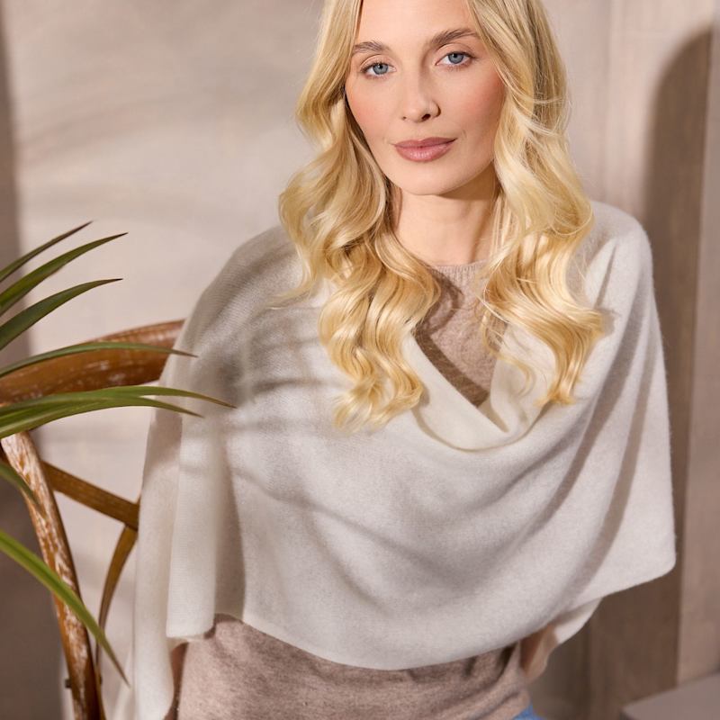 Thumbnail of Lucy Soft Ivory Multi Way Cashmere Wrap image