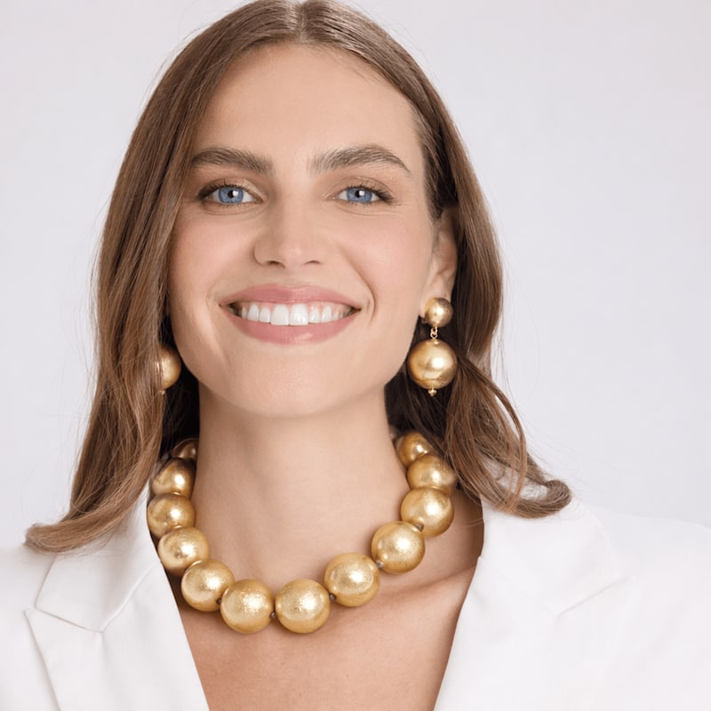 Thumbnail of Marylynn Worn Gold Ball Drop Earrings image