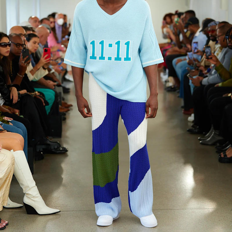 Thumbnail of Luka Pants - Ocean Print Oversized Blue Pant image