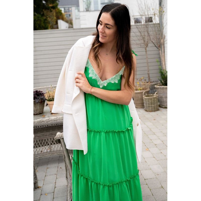 Thumbnail of Lulu Silk Dress, Color Emerald Green image