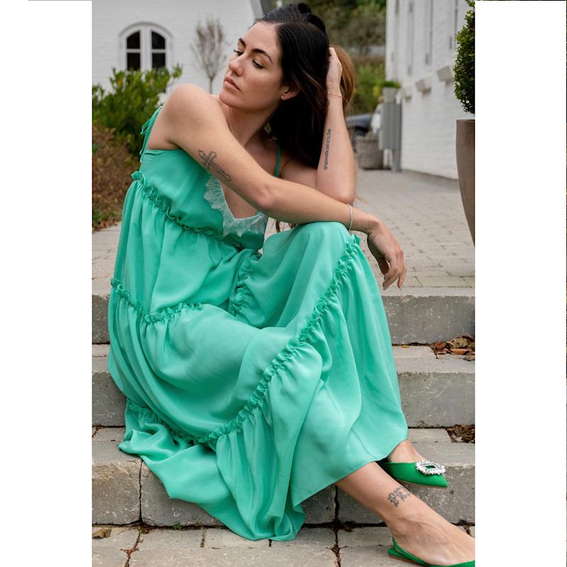 aquamarine green dress FORTUNATE ONE Aquamarine Maxi Dress Blue