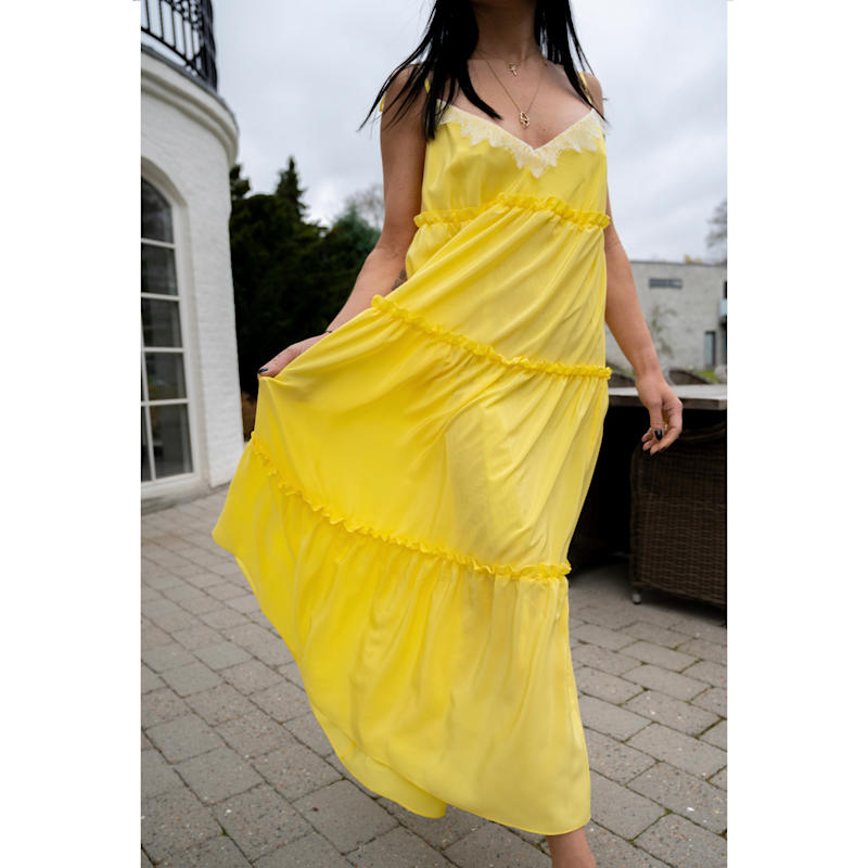 lulu silk dress NWOT tangerine Jenny Yoo "Lulu" One Shoulder Silk Dress size 14
