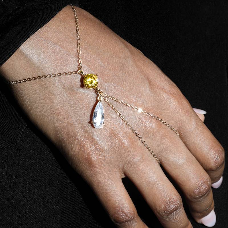 Thumbnail of Lumina Hand Chain In Citrine Yellow image