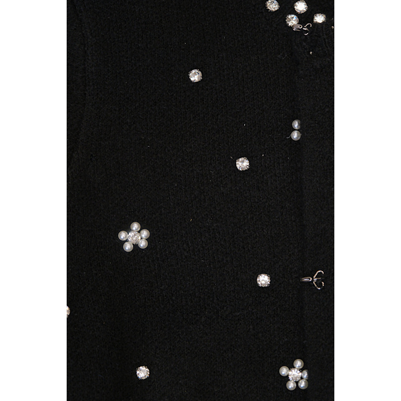 Thumbnail of Luna Black Embellished Knitted Cardigan image