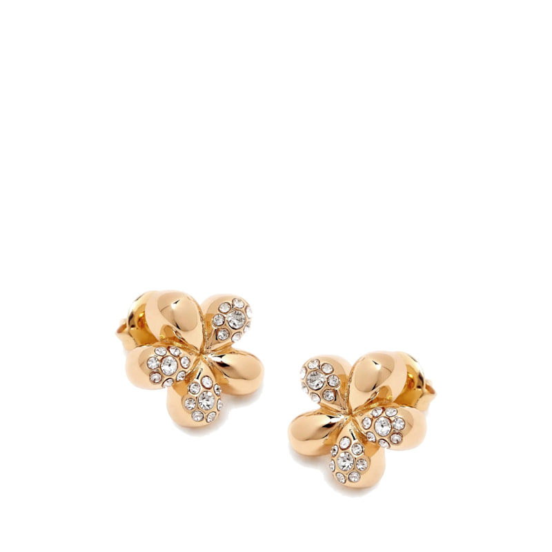 Thumbnail of Luna Mini Flower Crystal Stud Earring In Gold image
