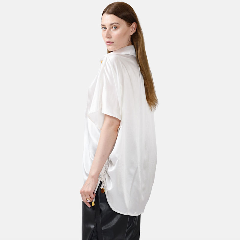 White Silk Buttoned Shirt