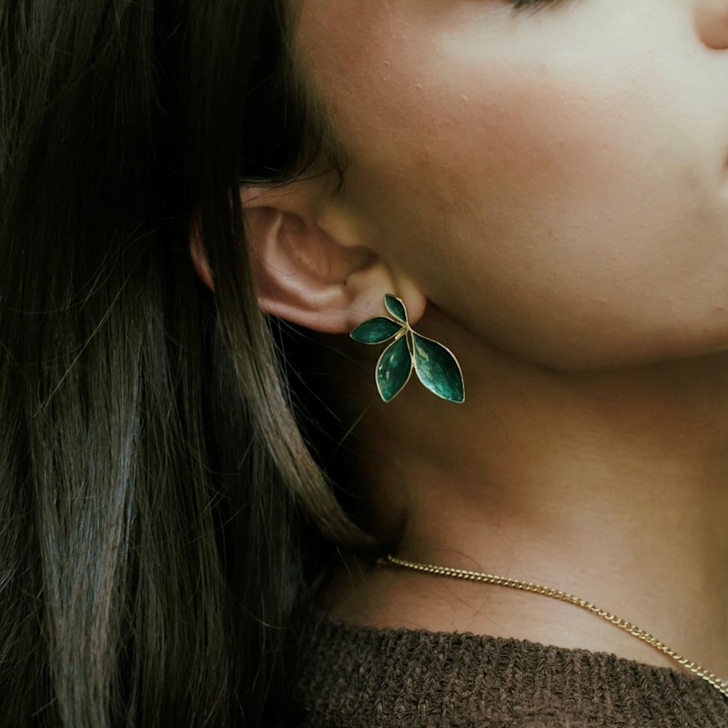 Thumbnail of Lunara Earrings - Forest Green image