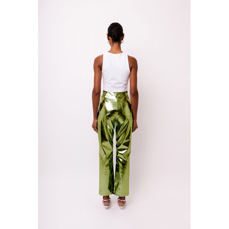 Thumbnail of Lupe Khaki Metallic Trousers image