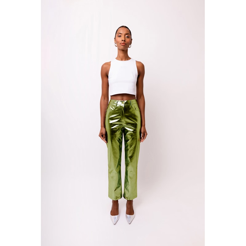 Thumbnail of Lupe Khaki Metallic Trousers image