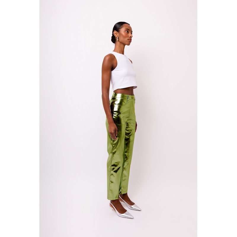Thumbnail of Lupe Khaki Metallic Trousers image