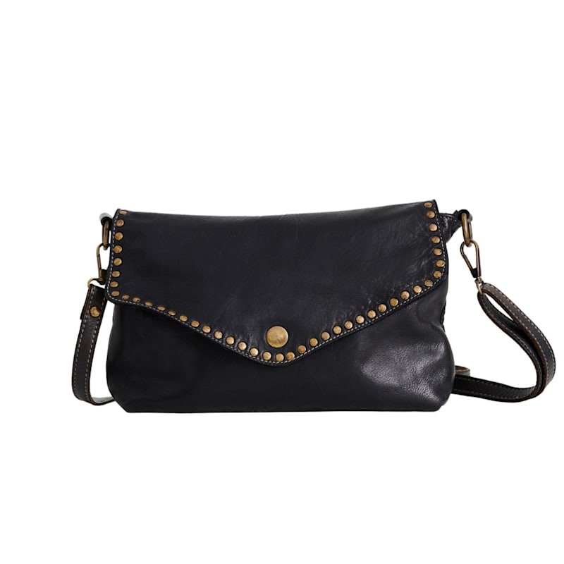 Thumbnail of Luxury Black Leather Handbag With Studs image