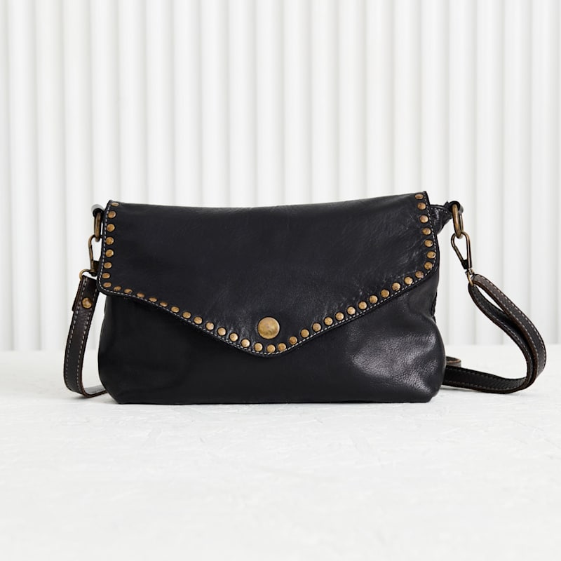 Thumbnail of Luxury Black Leather Handbag With Studs image