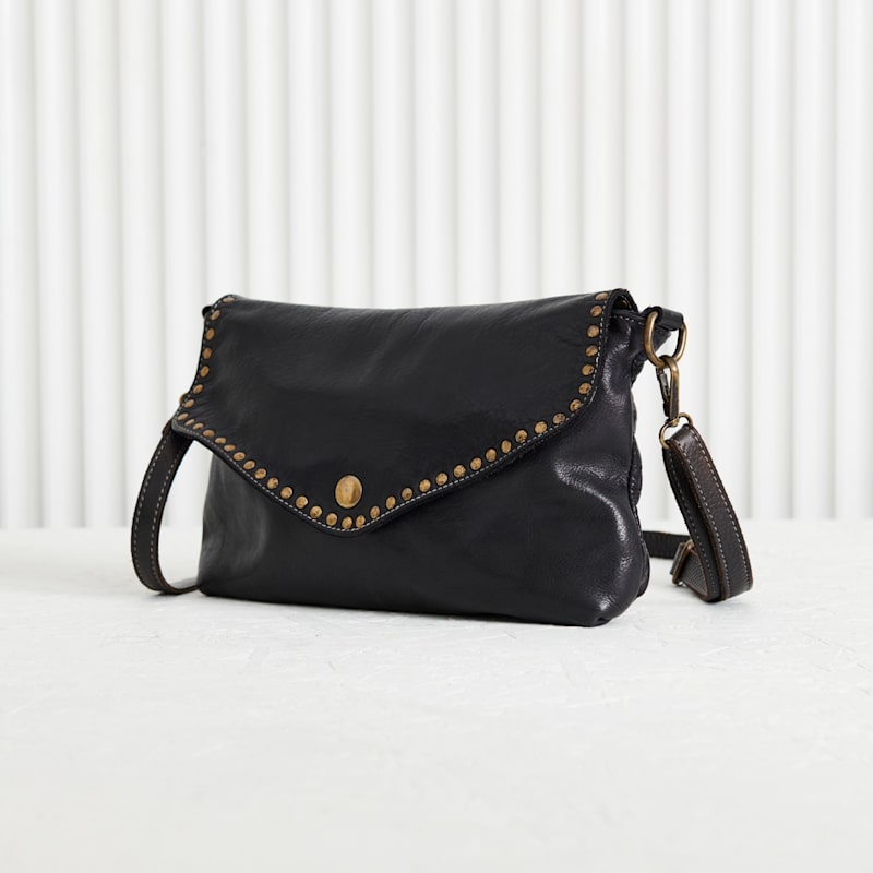 Thumbnail of Luxury Black Leather Handbag With Studs image