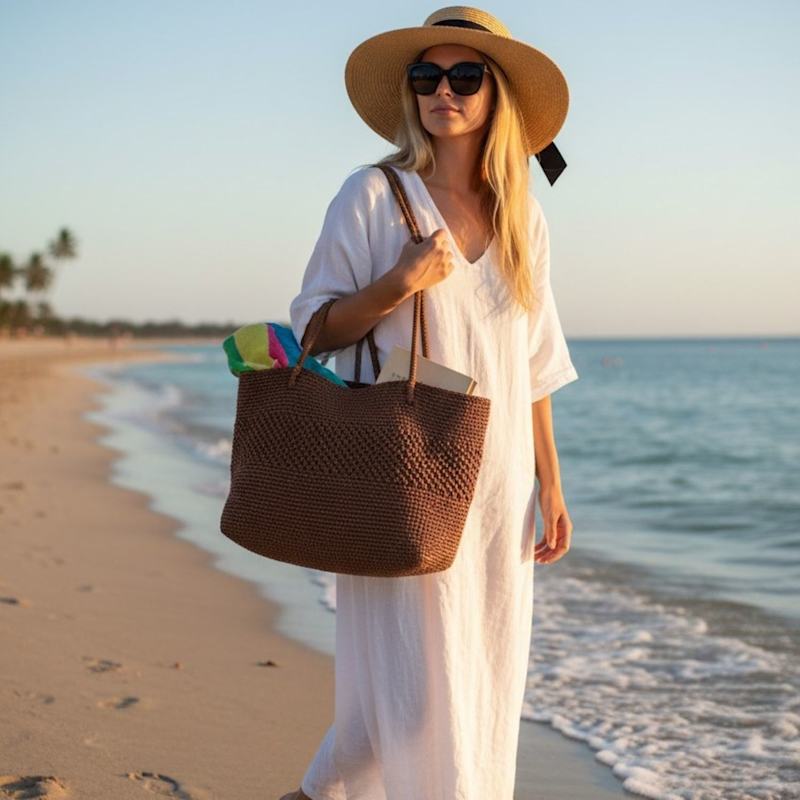 high quality handmade woven tote travel shopping bag for Women, Vegan Leather Bag Large Summer Beach Handbag and Purse Retro Shoulder Bag (Apricot geometric contrasting) : Clothing, Shoes & Jewelry Spacious and easy to carry Handwoven Straw Tote Bag with