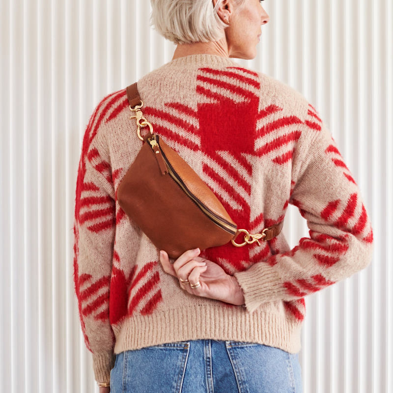 Thumbnail of Luxury Leather Sling Bum Bag Tan image