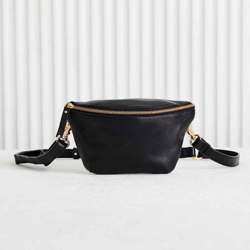 Thumbnail of Luxury Leather Sling Bum Bag Black image