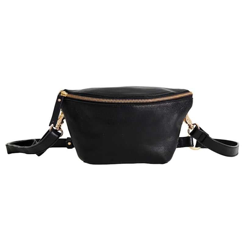 Thumbnail of Luxury Leather Sling Bum Bag Black image