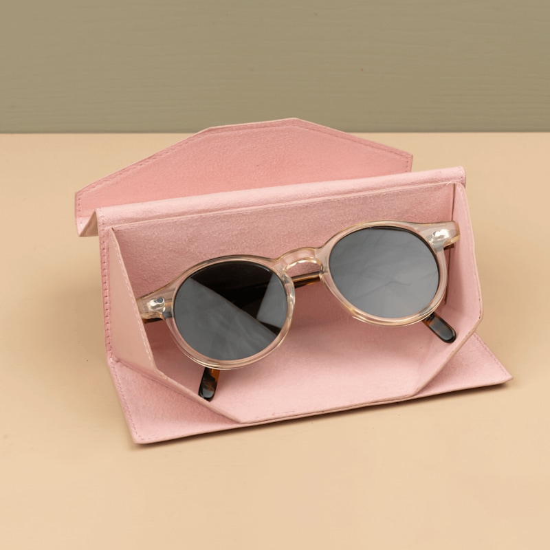 Luxury Leather Sunglasses Case - Pink - Louisville | LEATHERE