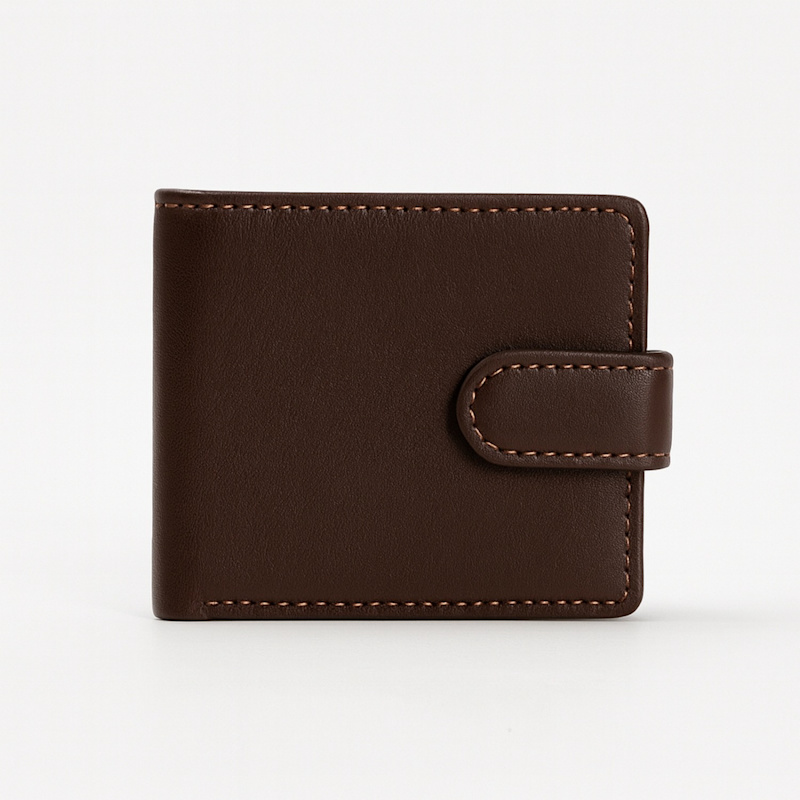 Thumbnail of Luxury Leather Zip Section Coin Wallet - Dark Brown image