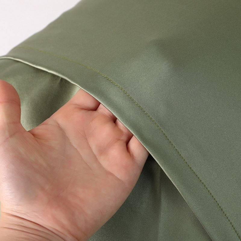 Thumbnail of Luxury Pure Mulberry Silk Pillowcase | Drape Collection Greens In Sage Green image